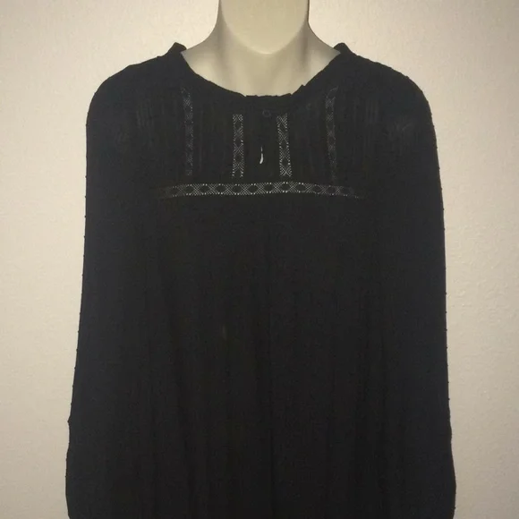 Loft Black Long Sleeve Clip Dot Dress - Picture 1 of 10